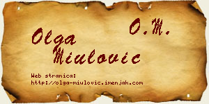 Olga Miulović vizit kartica